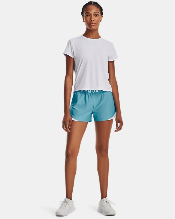 女士UA Play Up Shorts 3.0短褲 in Blue image number 2